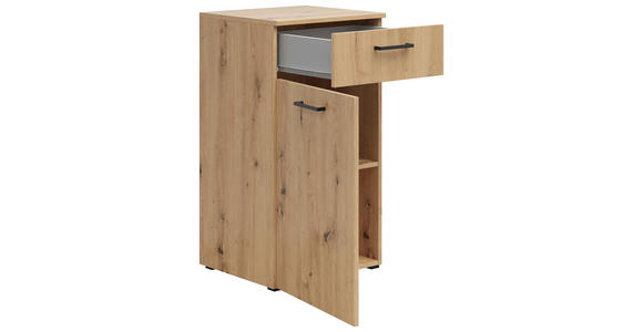 KOMMODE 45/83/40 cm in Eiche Artisan - Anthrazit/Schwarz, MODERN, Holzwerkstoff/Kunststoff (45/83/40cm) - Carryhome