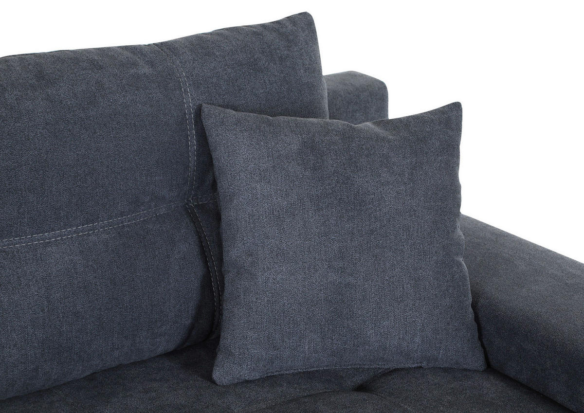 HÖRNSOFFA i flatväv mörkgrå  - mörkgrå/silver, Klassisk, trä/textil (273/192cm) - MID.YOU