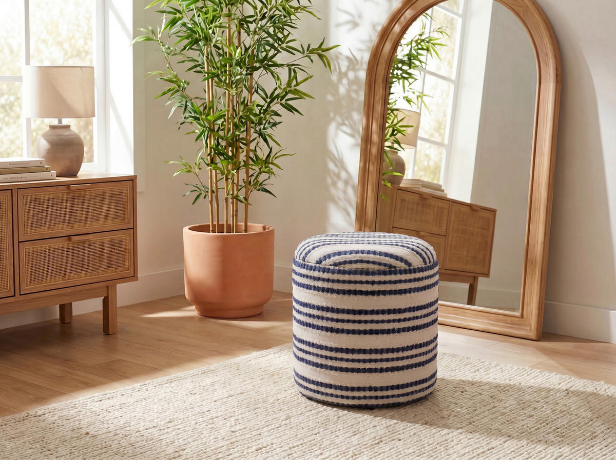 HOCKER Textil Beige  - Beige, Design, Textil (40/45/40cm) - Livetastic