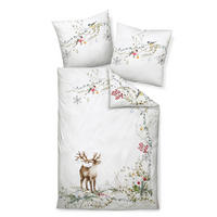 BETTWÄSCHE Makosatin 135/200 cm  - Weiß/Grün, Design, Textil (135/200cm) - Janine