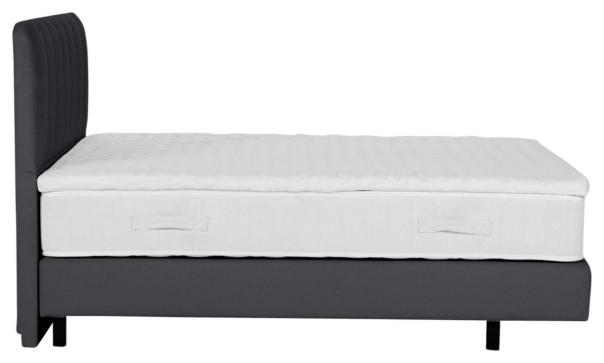 BOXSPRINGBETT 180/200 cm,  in Anthrazit, Topper, Matratzen, H3 = fest  - Anthrazit/Schwarz, Design, Holzwerkstoff/Textil (180/200cm) - Esposa