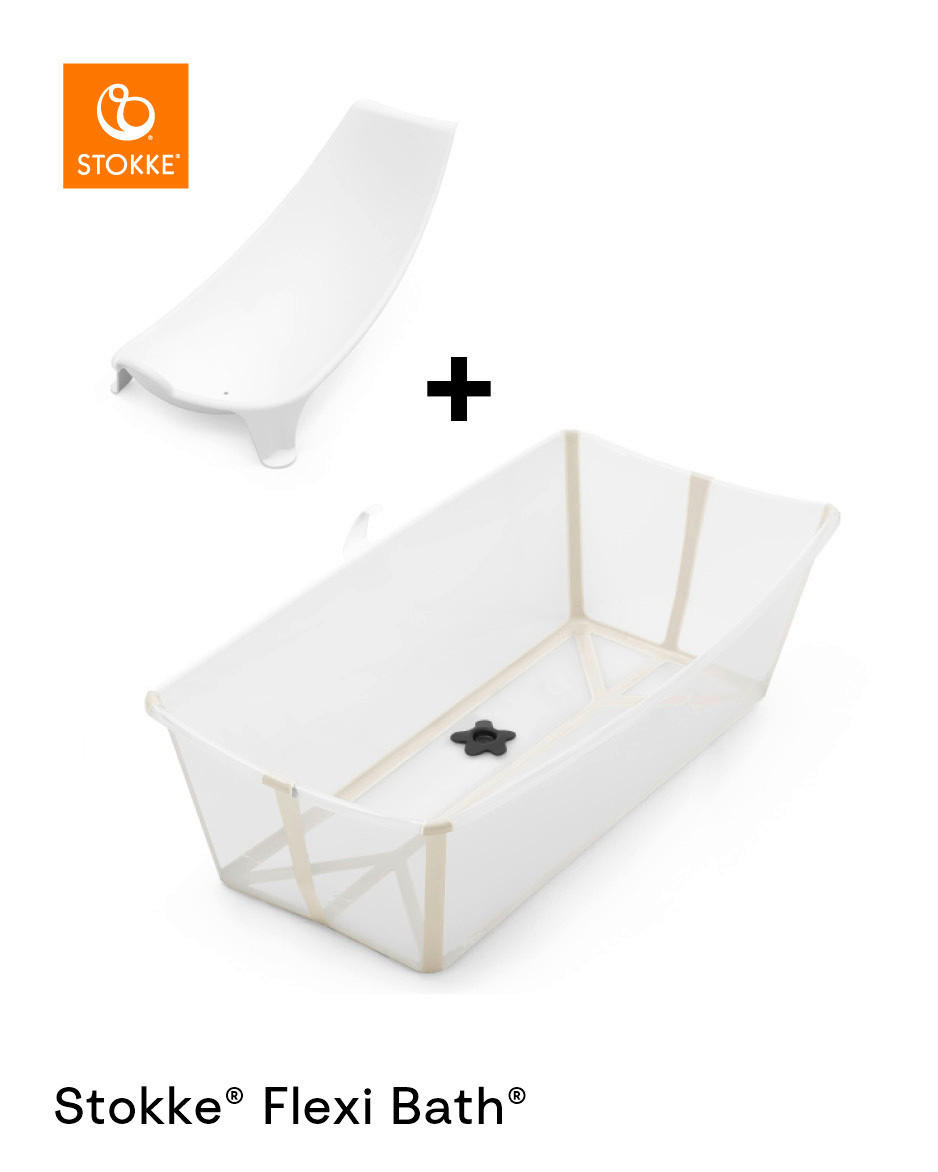 BABYBADEWANNE Flexi Bath Bundle  - Transparent/Beige, Basics, Kunststoff (40/24/80cm) - Stokke