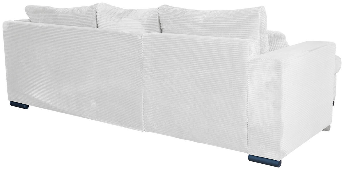 ECKSOFA Perlmutt Cord Zierkissen, Rückenkissen, Bettkasten, Schlaffunktion, Rücken echt, Liegefläche im Originalstoff  - Perlmutt/Schwarz, KONVENTIONELL, Textil/Metall (168/258cm) - Carryhome