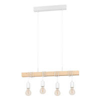 HÄNGELEUCHTE Townshend 70/10,5/110 cm  - Braun/Weiß, Natur, Holz/Metall (70/10,5/110cm) - Eglo