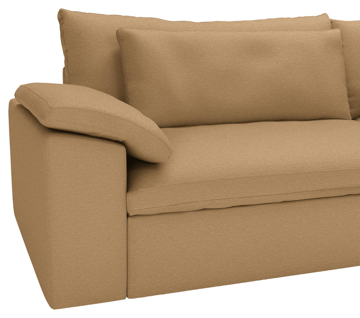 ECKSOFA  Chenille Cognac  - Cognac/Schwarz, Modern, Kunststoff/Textil (306/198cm) - Carryhome