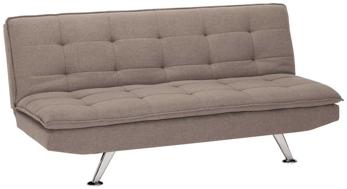 BÄDDSOFFA i linneimitation brun  - brun/silver, Basics, metall/textil (194/87/102cm) - MID.YOU