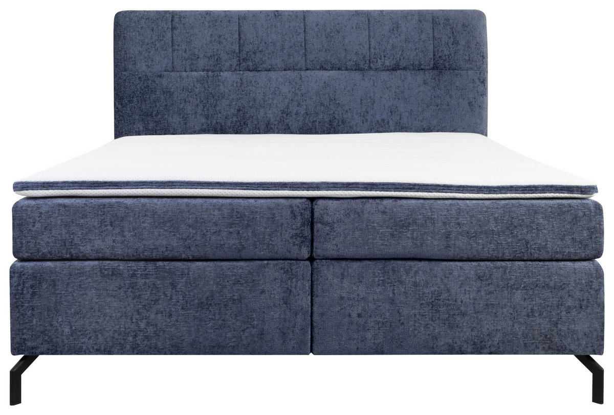 POSTELJA BOXSPRING 180 cm   x 200 cm  , tekstil modra  - modra/črna, Design, kovina/tekstil (180/200cm) - Esposa