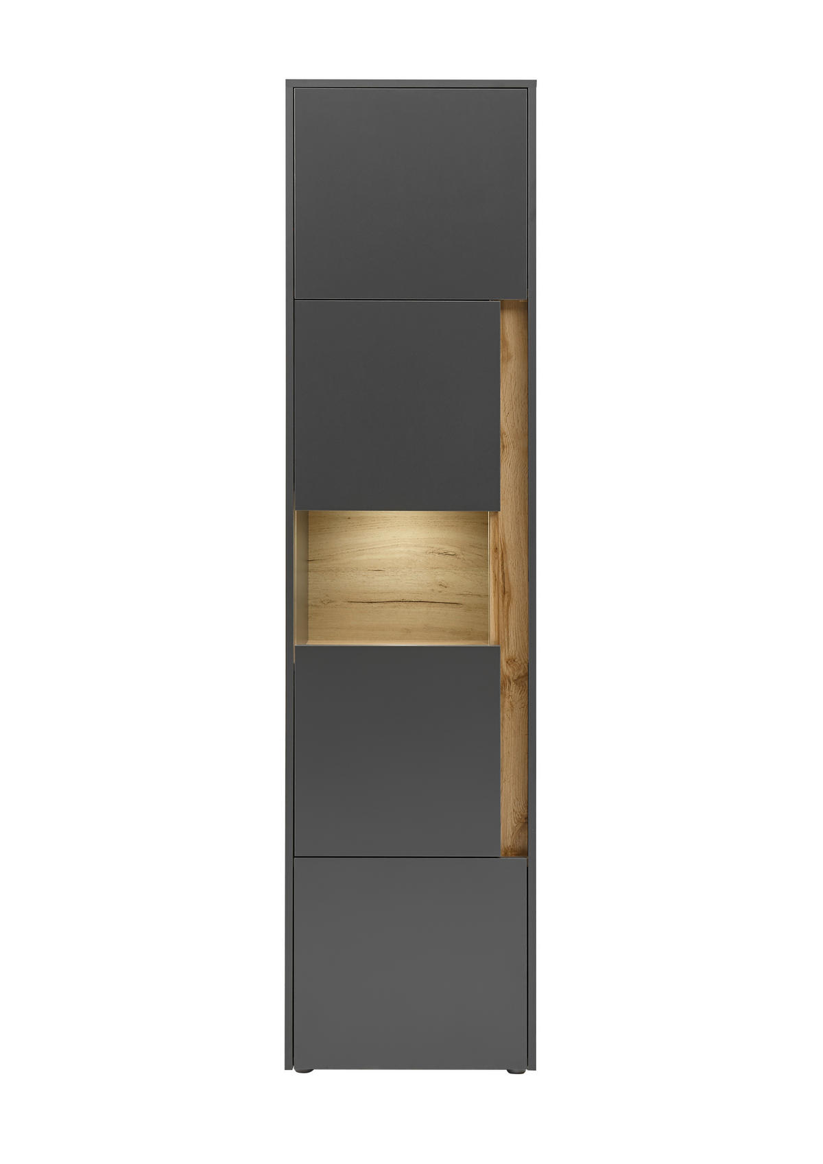 VITRINE  in Anthrazit, Eiche Wotan  - Anthrazit/Eiche Wotan, Design, Holzwerkstoff/Kunststoff (50/200/40cm) - Modante