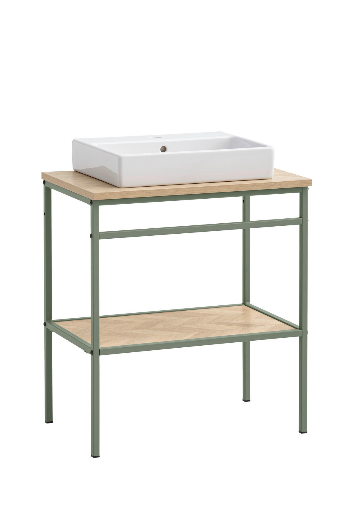 WASCHTISCHKOMBI 70 cm  - Eichefarben/Weiß, KONVENTIONELL, Keramik/Holzwerkstoff (70cm)