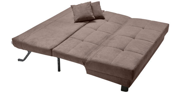 SCHLAFSOFA Mikrovelours Dunkelbraun  - Dunkelbraun/Schwarz, KONVENTIONELL, Textil/Metall (185/85/100cm) - Carryhome