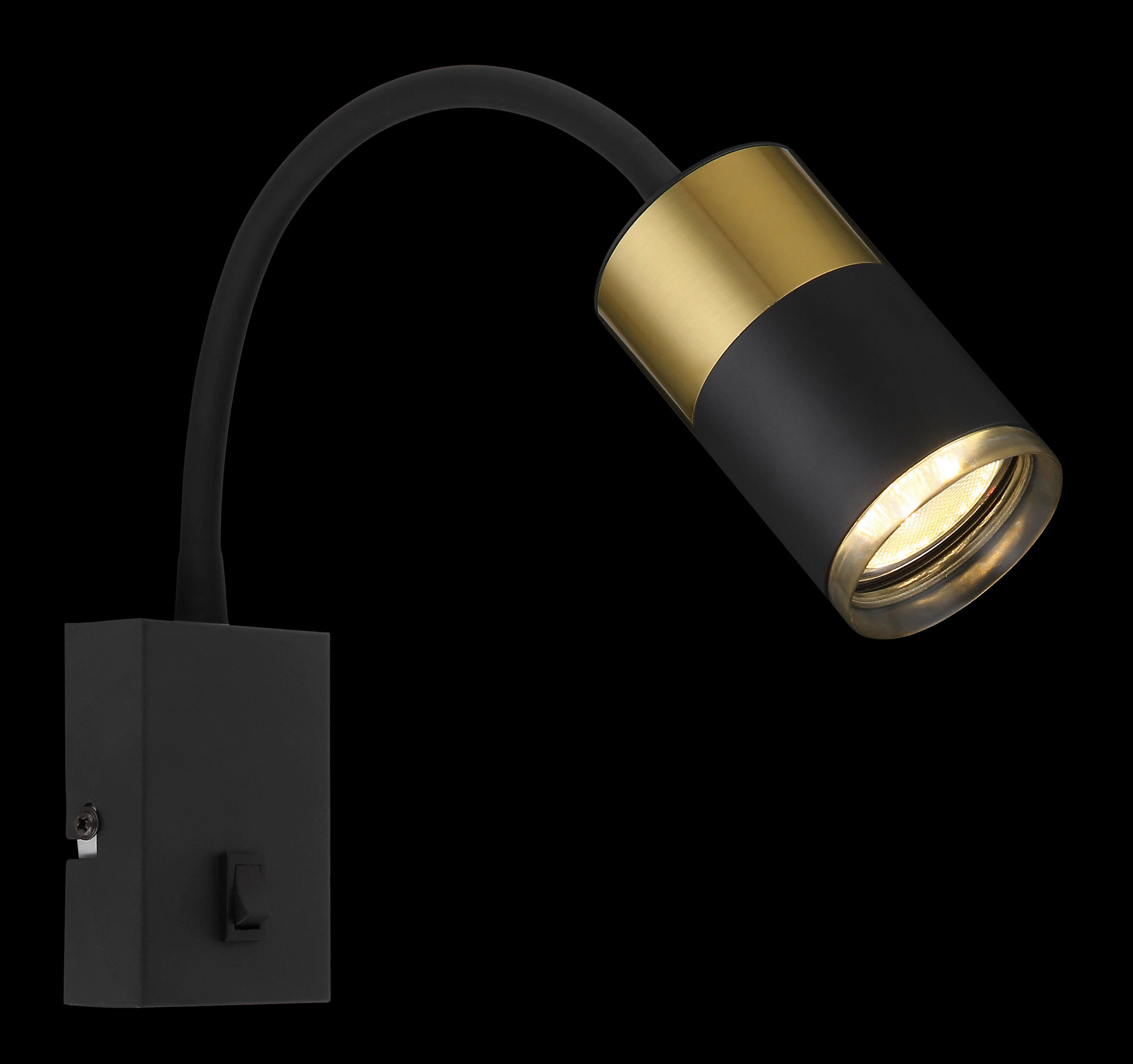 APLICĂ DE PERETE - arămiu/negru, Design, plastic/metal (7/43cm) - Globo
