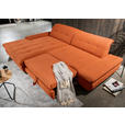 ECKSOFA in Mikrofaser Orange  198/290 cm  - Schwarz/Orange, Design, Textil/Metall (198/290cm) - Xora