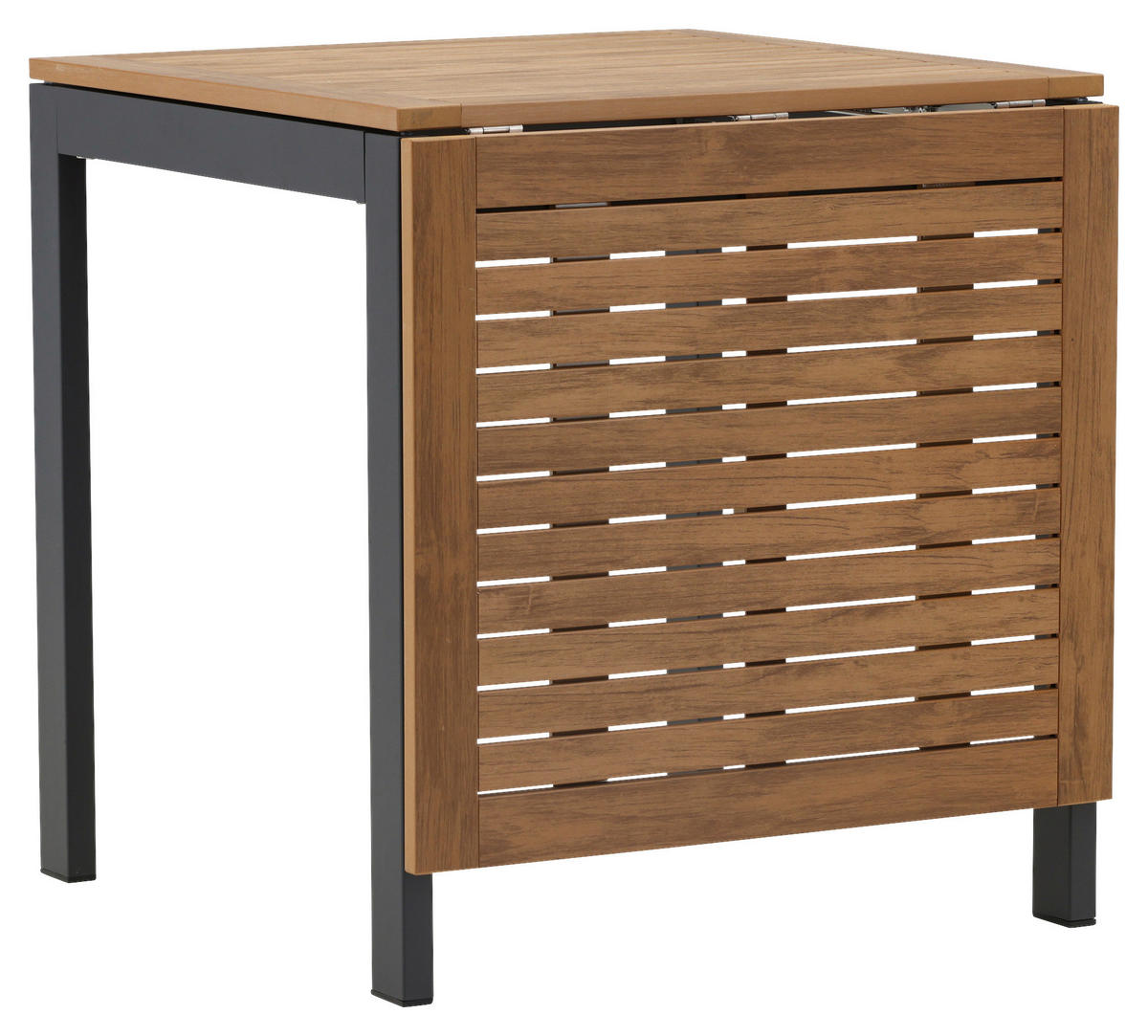 BALKONTISCH Holz, Metall Braun, Schwarz  - Schwarz/Braun, KONVENTIONELL, Holz/Metall (70/70/75cm) - Gardenson