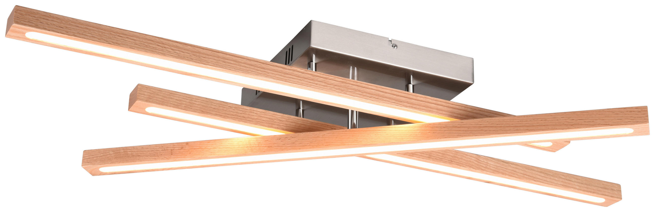 LED-DECKENLEUCHTE 36 W 100/25/12,5 cm - Eichefarben, Lifestyle, Holz/Kunststoff (100/25/12,5cm) - Novel