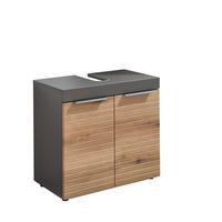 SKRINKA POD UMÝVADLO, farba duba, grafitová, 60/56/34 cm - čierna/farba duba, Basics, kompozitné drevo/plast (60/56/34cm) - MID.YOU