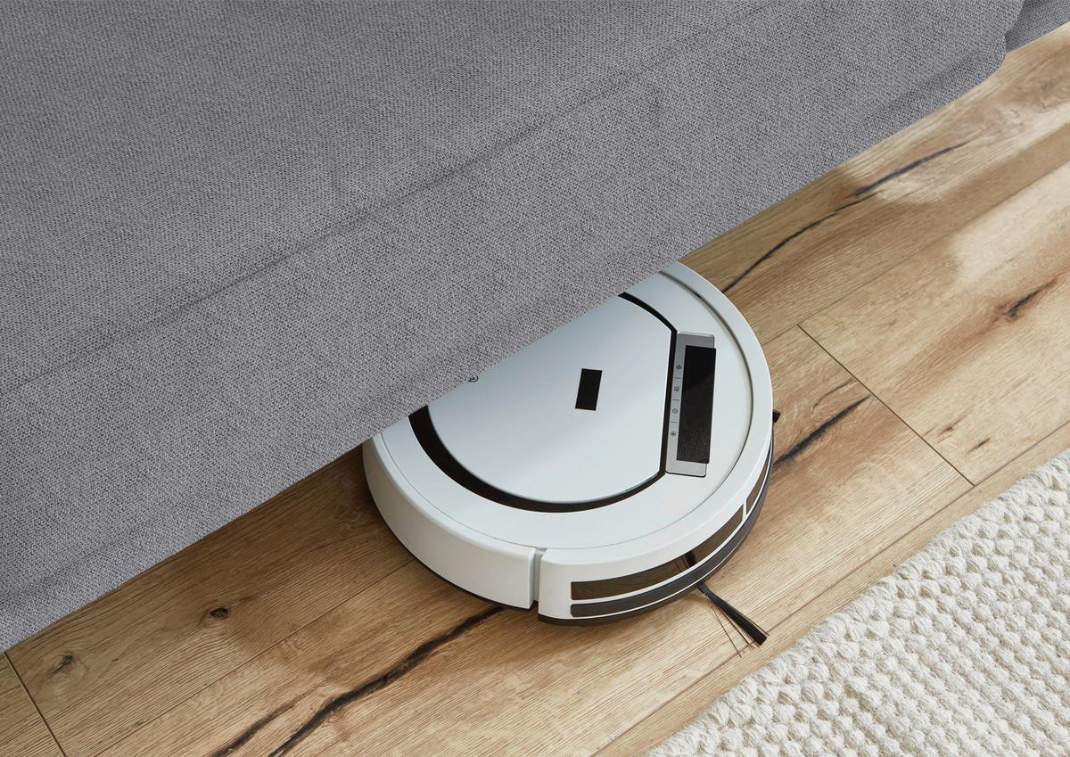 ECKSOFA Flachgewebe Grau  - Wildeiche/Grau, Design, Holz/Textil (193/334cm) - Niels Andersson