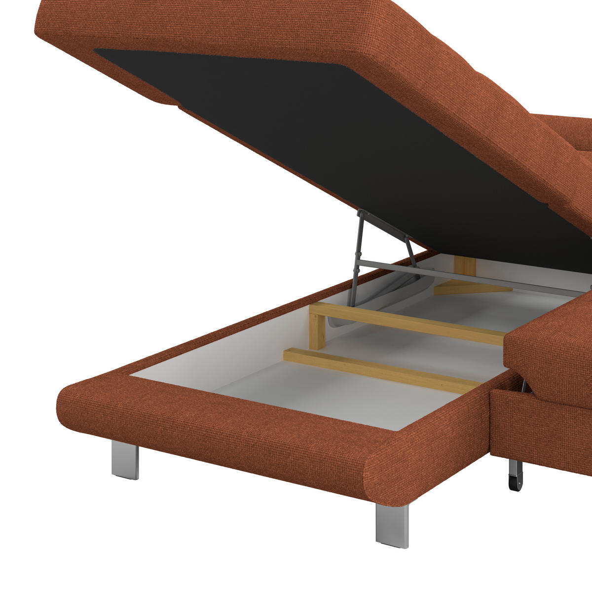 ECKSOFA in Drell Rostfarben  - Rostfarben, Modern, Textil/Metall (230/270cm) - MID.YOU
