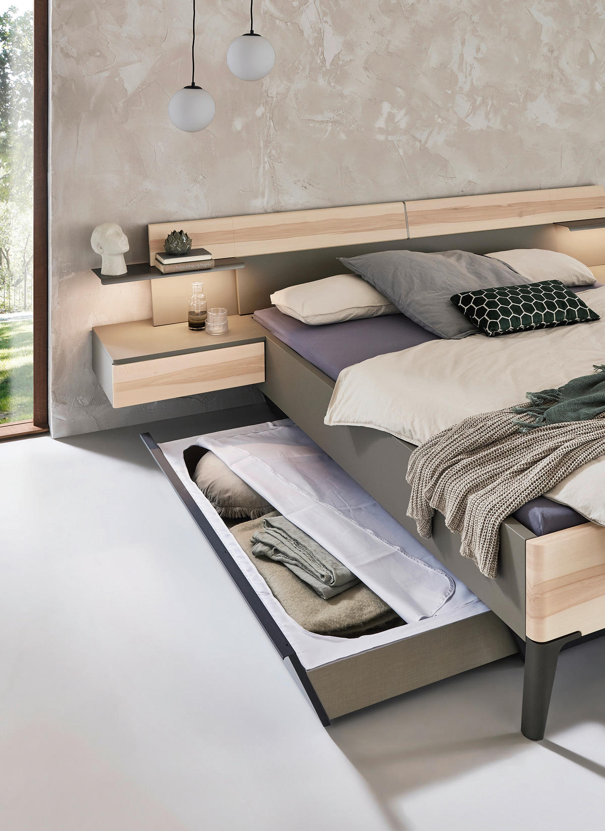 BETTANLAGE - Fango/Buchefarben, Design, Holz (180/200cm) - Valdera