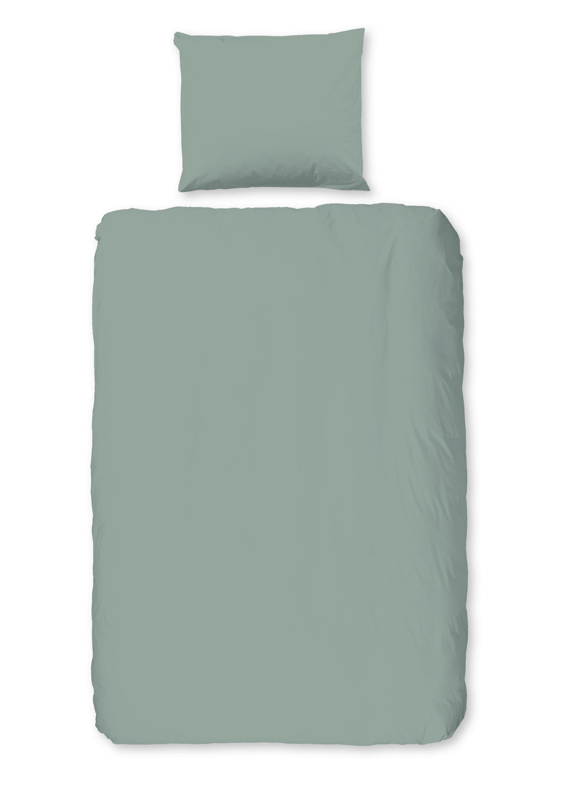 BETTWÄSCHE 2-teilig Good Morning Flanell, Biber 140/200 cm  - Salbeigrün, Basics, Textil (140/200cm)