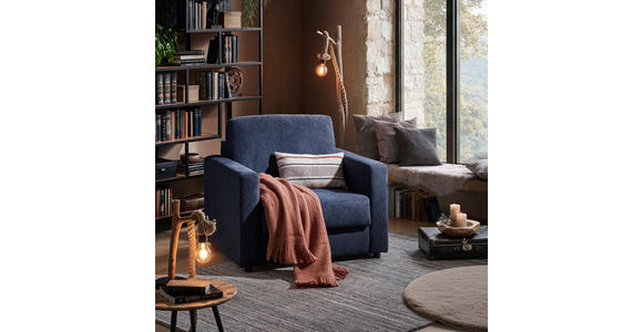 SCHLAFSESSEL Webstoff Dunkelblau    - Schwarz/Dunkelblau, KONVENTIONELL, Textil (104/85/90cm) - Xora