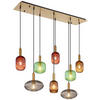 HÄNGELEUCHTE 125/47/150 cm    - Brombeere/Messingfarben, Design, Glas/Metall (125/47/150cm) - Globo