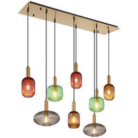 HÄNGELEUCHTE 125/47/150 cm    - Brombeere/Messingfarben, Design, Glas/Metall (125/47/150cm) - Globo