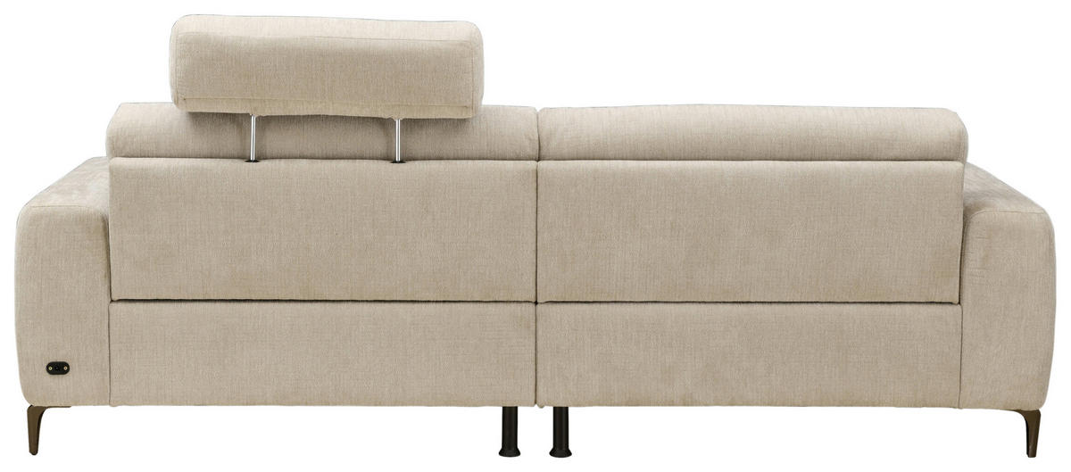 ECKSOFA in Chenille Beige  - Beige/Schwarz, Design, Textil/Metall (165/246cm) - Carryhome