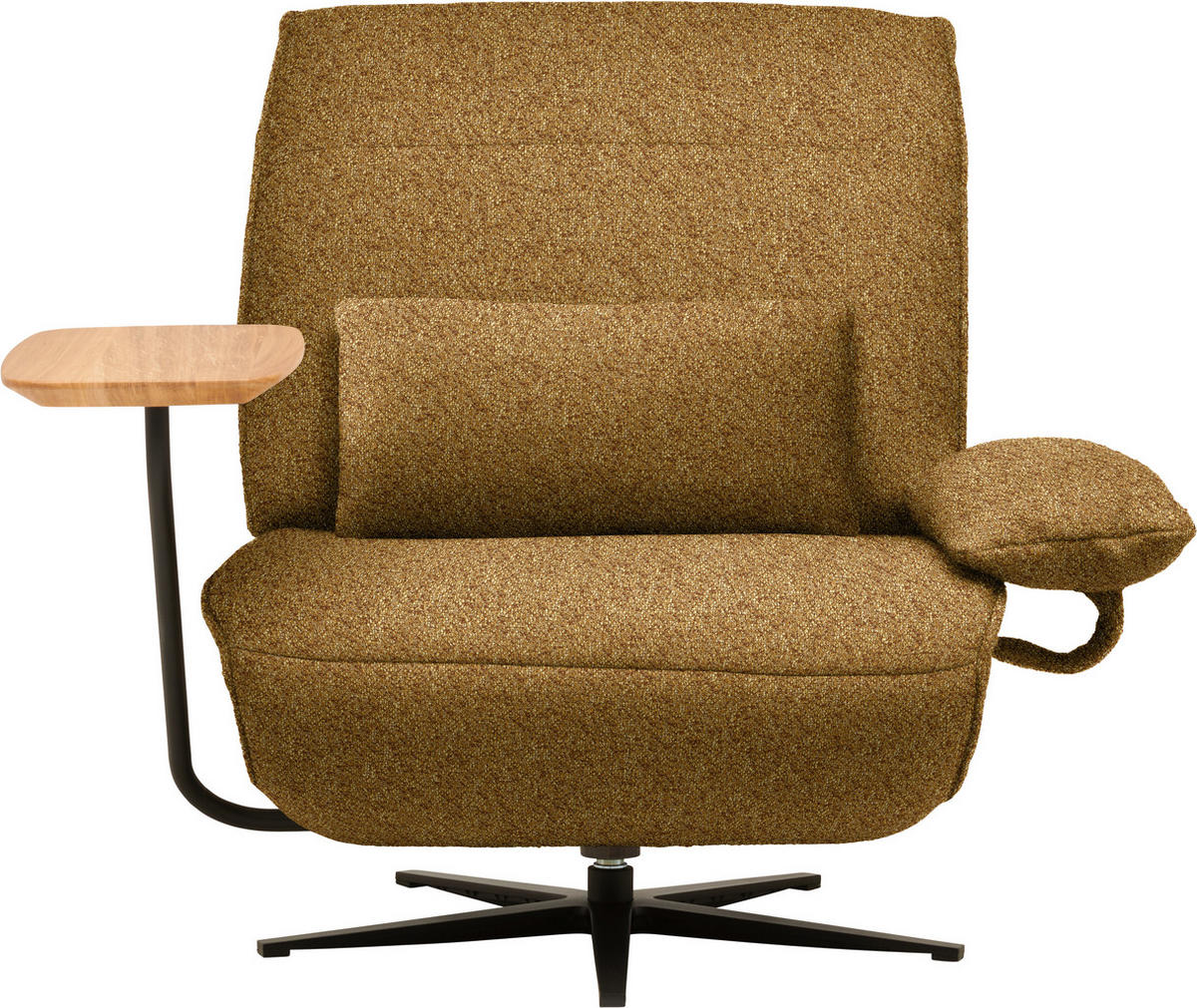 SESSEL in Flachgewebe, Mikrofaser Currygelb  - Currygelb/Schwarz, Design, Textil/Metall (84/65/91cm) - Koinor