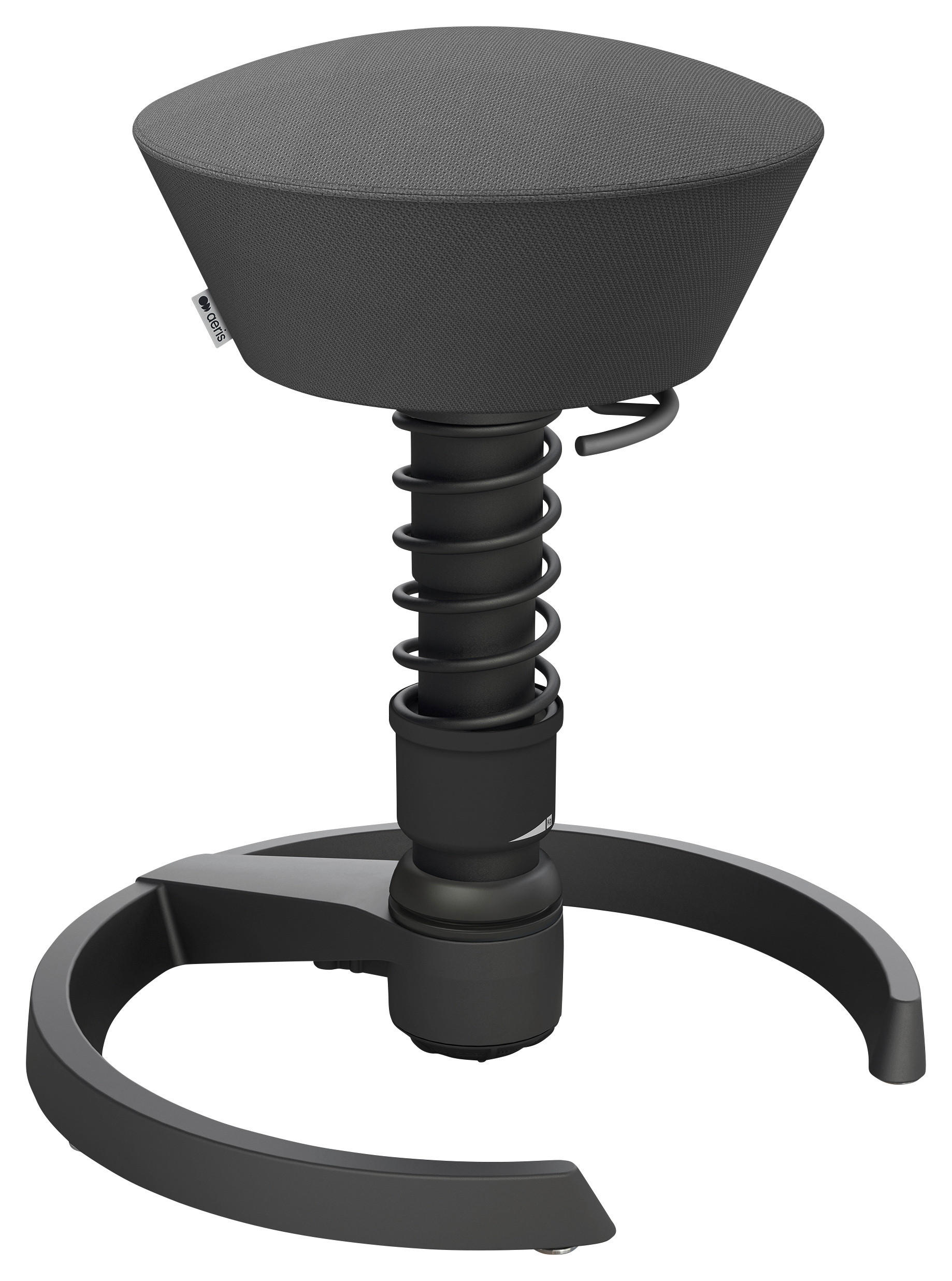 BÜROHOCKER Wollmischung Schwarz, Schieferfarben  - Schieferfarben/Schwarz, Basics, Textil/Metall (55/45,66/55cm) - Aeris