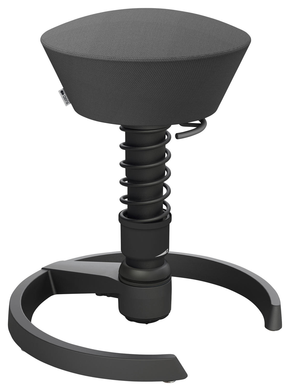 BÜROHOCKER   Schwarz, Schieferfarben  - Schieferfarben/Schwarz, Basics, Textil/Metall (55/45,66/55cm) - Aeris