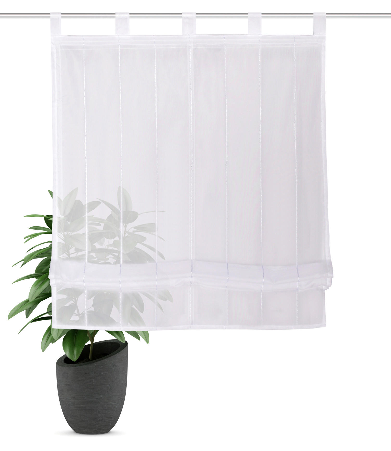 RAFFROLLO  halbtransparent   140/140 cm   - Weiß, Basics, Textil (140/140cm)