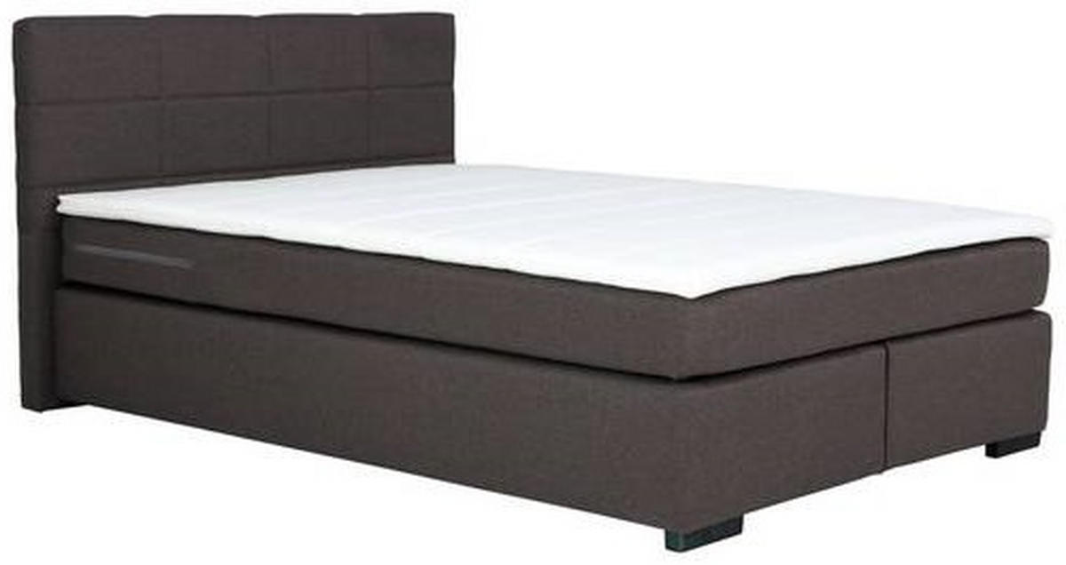 BOXSPRINGBETT 140/200 cm  in Anthrazit  - Anthrazit/Schwarz, MODERN, Kunststoff/Textil (140/200cm) - MID.YOU