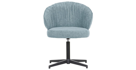 STUHL - Schwarz/Hellblau, Design, Textil/Metall (63/82/65cm) - Novel