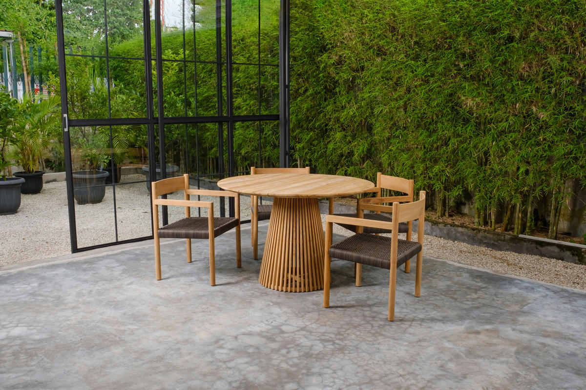 GARTENTISCH 120/120/76 cm Holz rund  - Naturfarben, Design, Holz (120/120/76cm) - Amatio
