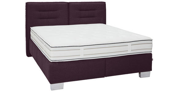 BOXSPRINGBETT 180/200 cm in Brombeere - Chromfarben/Brombeere, KONVENTIONELL, Textil (180/200cm) - Dieter Knoll
