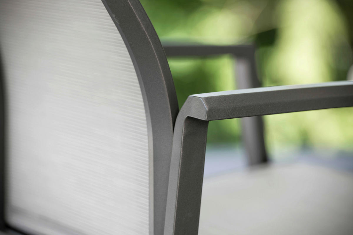 STAPELSESSEL Aluminium Anthrazit, Silberfarben  - Anthrazit/Silberfarben, Design, Textil/Metall (58/90/61cm) - Stern