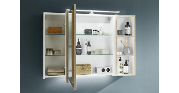 BADEZIMMER 113 cm  - Weiß, KONVENTIONELL, Glas/Holzwerkstoff (113cm) - Dieter Knoll