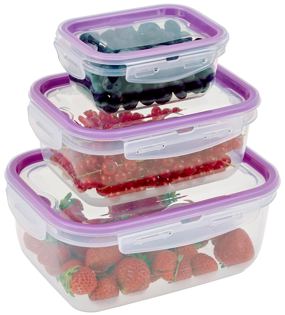 DÓZA NA SKLADOVANIE POTRAVÍN plast  plast 0,45  l - lila/priehľadné, Konventionell, plast (14cm) - Boxxx