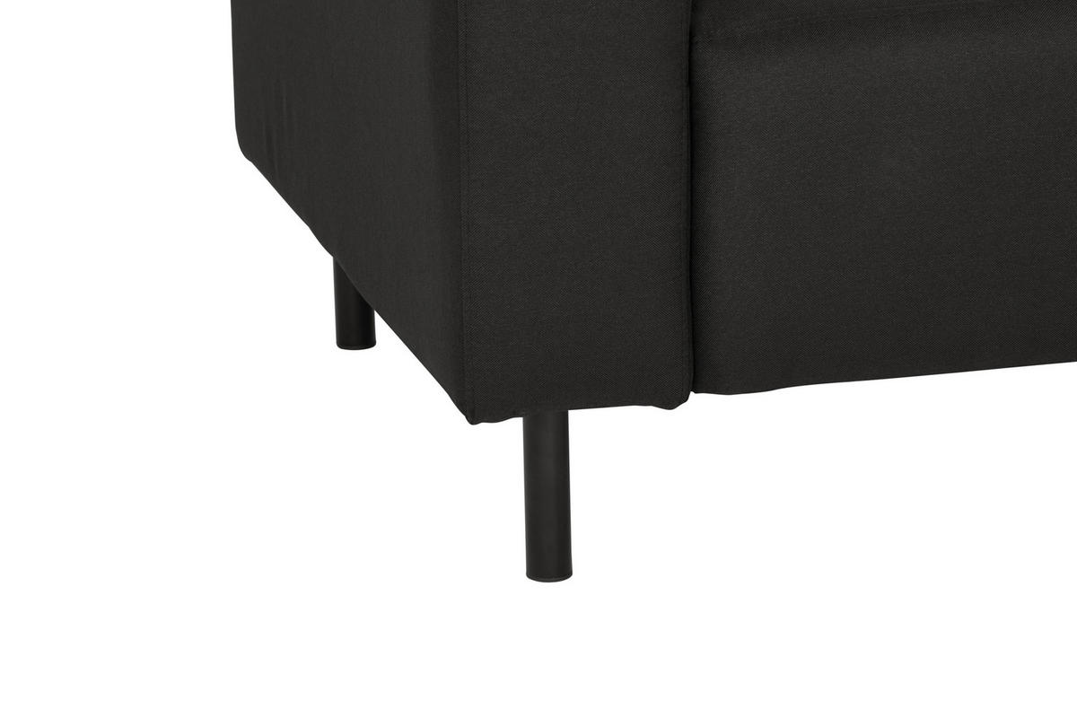 KÉTÜLÉSES KANAPÉ textil fekete  - fekete, Modern, textil/fém (204/76/79cm) - P & B