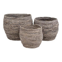 KORBSET  - Grau, Design, Holz (24cm)
