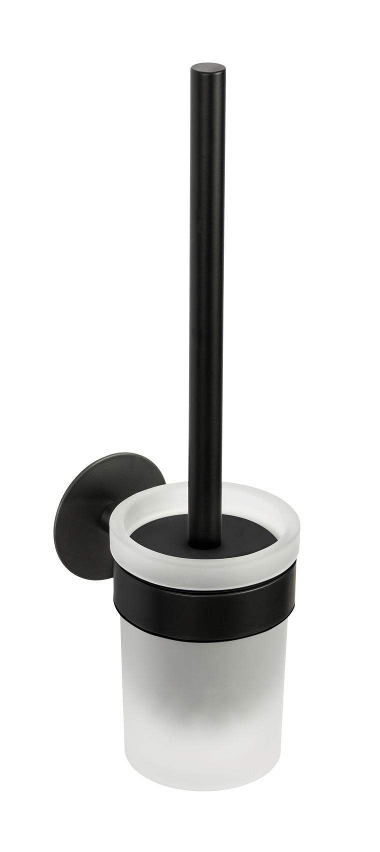 WC-BÜRSTENGARNITUR - Schwarz/Weiß, Basics, Glas/Kunststoff (9,5/36/12,5cm) - Schöner Wohnen