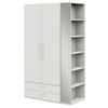 KLEIDERSCHRANK 2-türig Weiß  - Edelstahlfarben/Weiß, Design, Holzwerkstoff/Metall (126,3/213,6/59,3cm) - Cantus