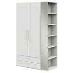 KLEIDERSCHRANK  in Weiß  - Edelstahlfarben/Weiß, Design, Holzwerkstoff/Metall (126,3/213,6/59,3cm) - Cantus