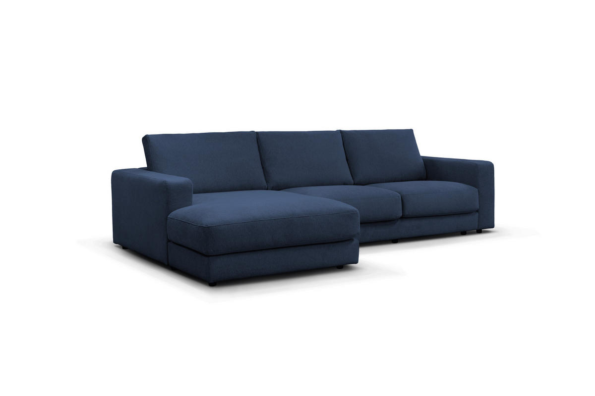 ECKSOFA VIGO Dunkelblau  - Schwarz/Dunkelblau, Design, Textil (172/303cm) - MID.YOU