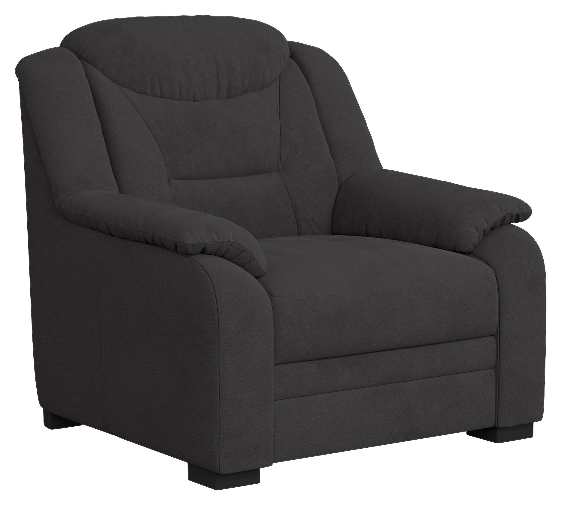 SESSEL in Mikrofaser Anthrazit  - Anthrazit/Schwarz, Basics, Kunststoff/Textil (97/99/99cm) - MID.YOU