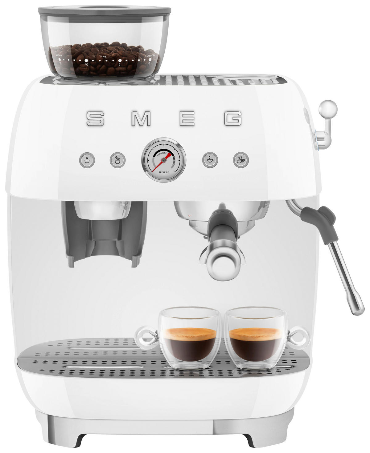 ESPRESSOMASCHINE  - Weiss, Basics, Metall (33.4/44.3/34cm) - SMEG