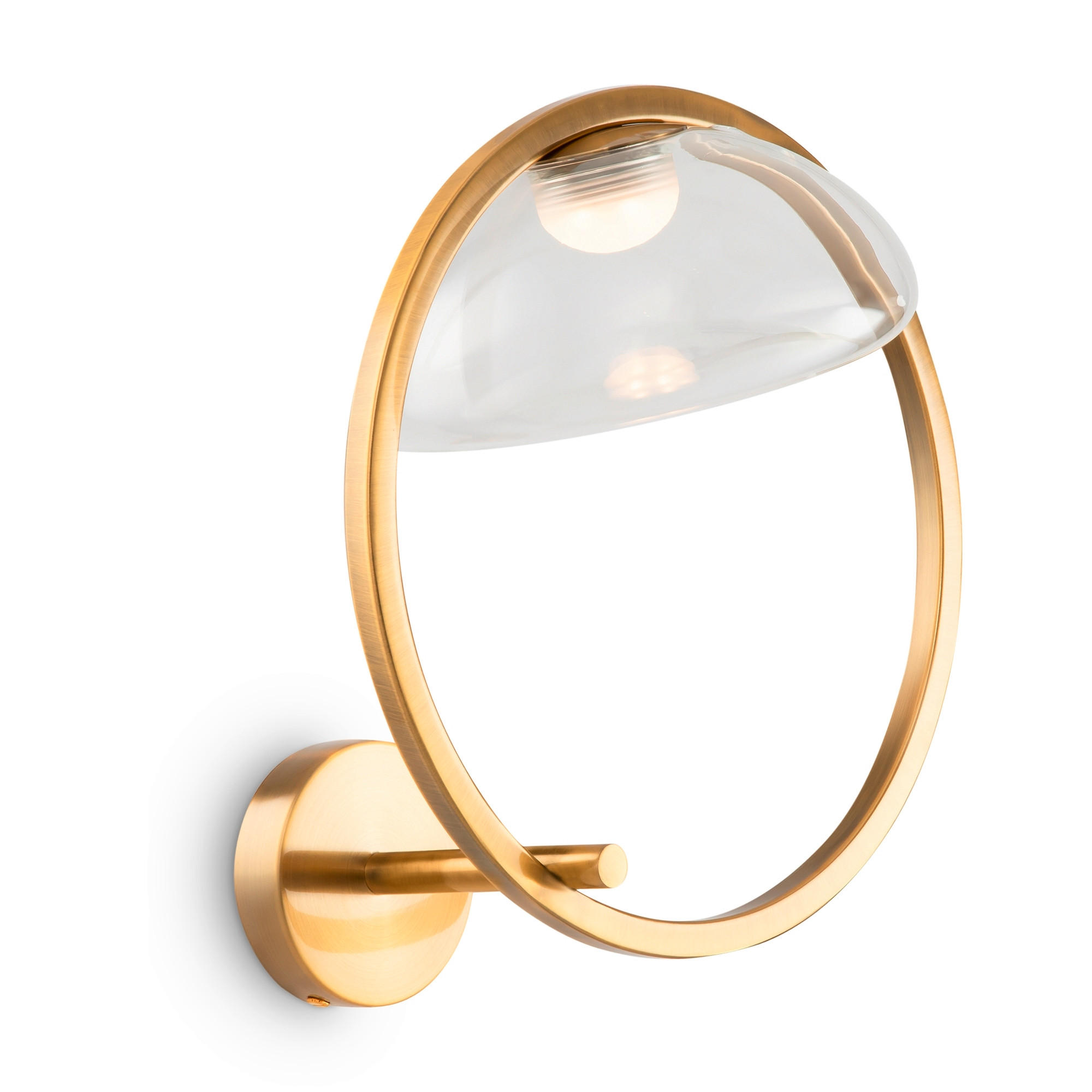 WANDLEUCHTE - Transparent/Messingfarben, Trend, Glas/Metall (35/32/22cm) - MAYTONI