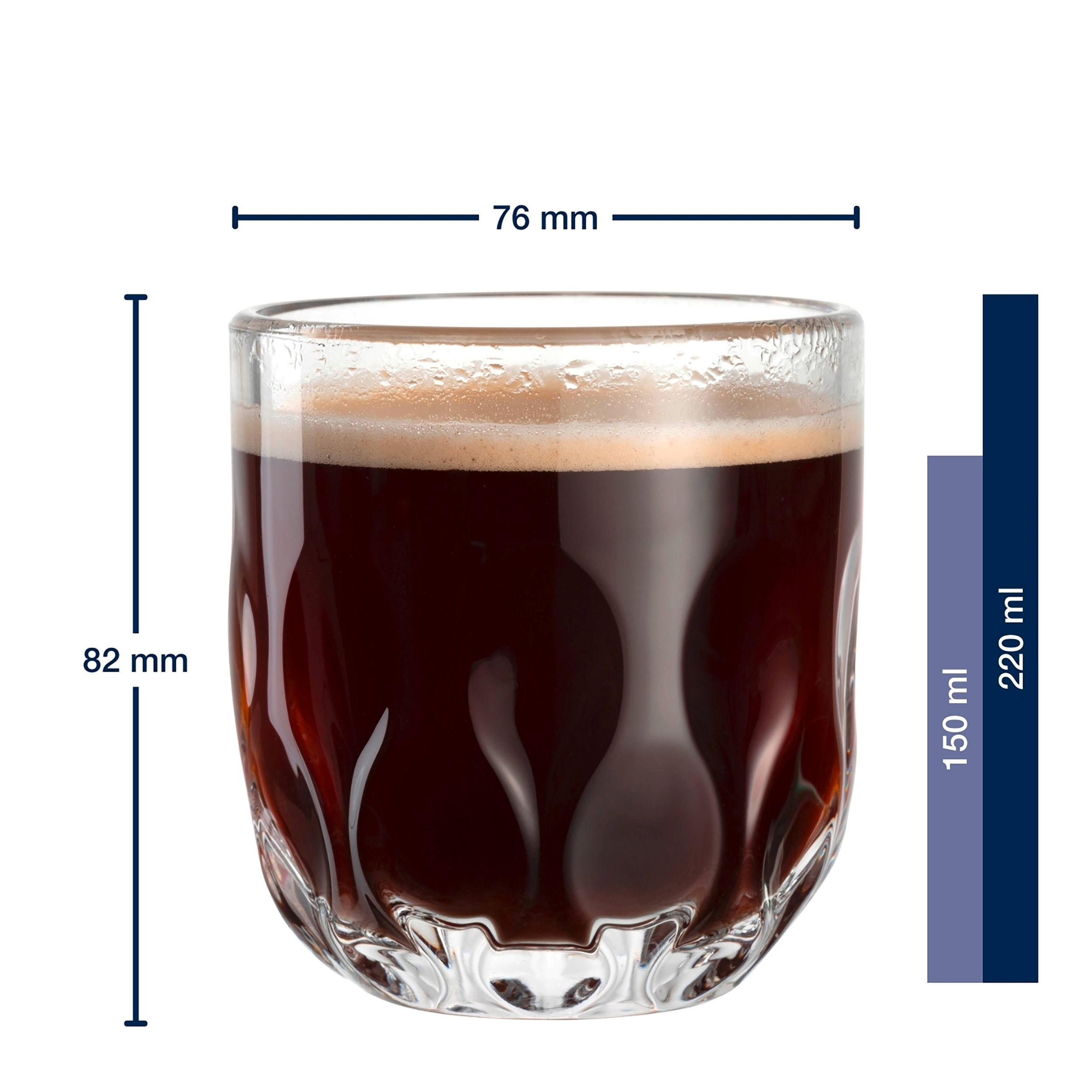 KAFFEEGLAS GOCCE 3  - Klar, Design, Glas (7,6/8,2/7,6cm) - Leonardo