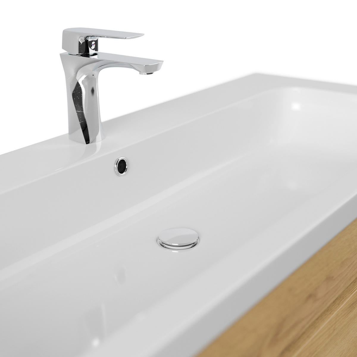 WASCHTISCHKOMBI 120 cm  - Eichefarben/Weiß, Basics, Holzwerkstoff/Stein (120cm) - MID.YOU