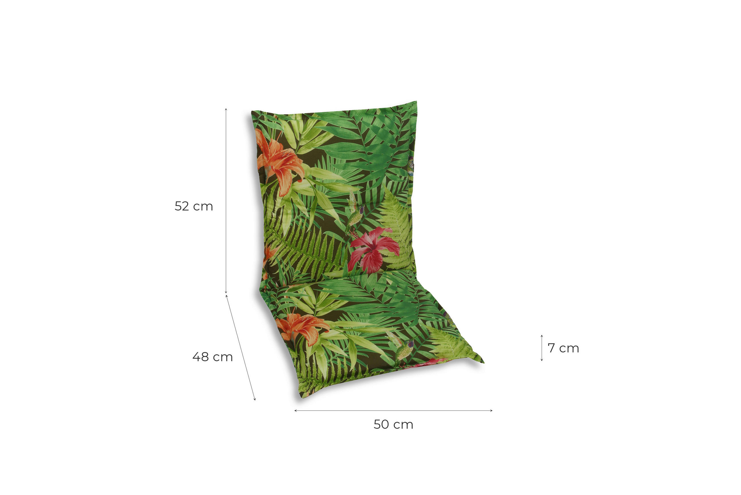 SESSELAUFLAGENSET Blätter  - Dunkelgrün/Hellgrün, Basics, Textil (50/7/100cm)